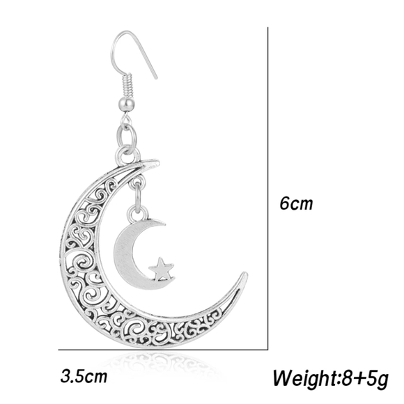 Crecent moon drop Dangle earings - Picture 5 of 12